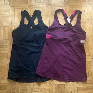 Lululemon lined sports bra tanks. Selling as a set. Great condition.